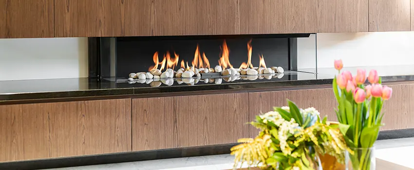 Double-height Fireplace Design Refurbishment in Aventura, Florida